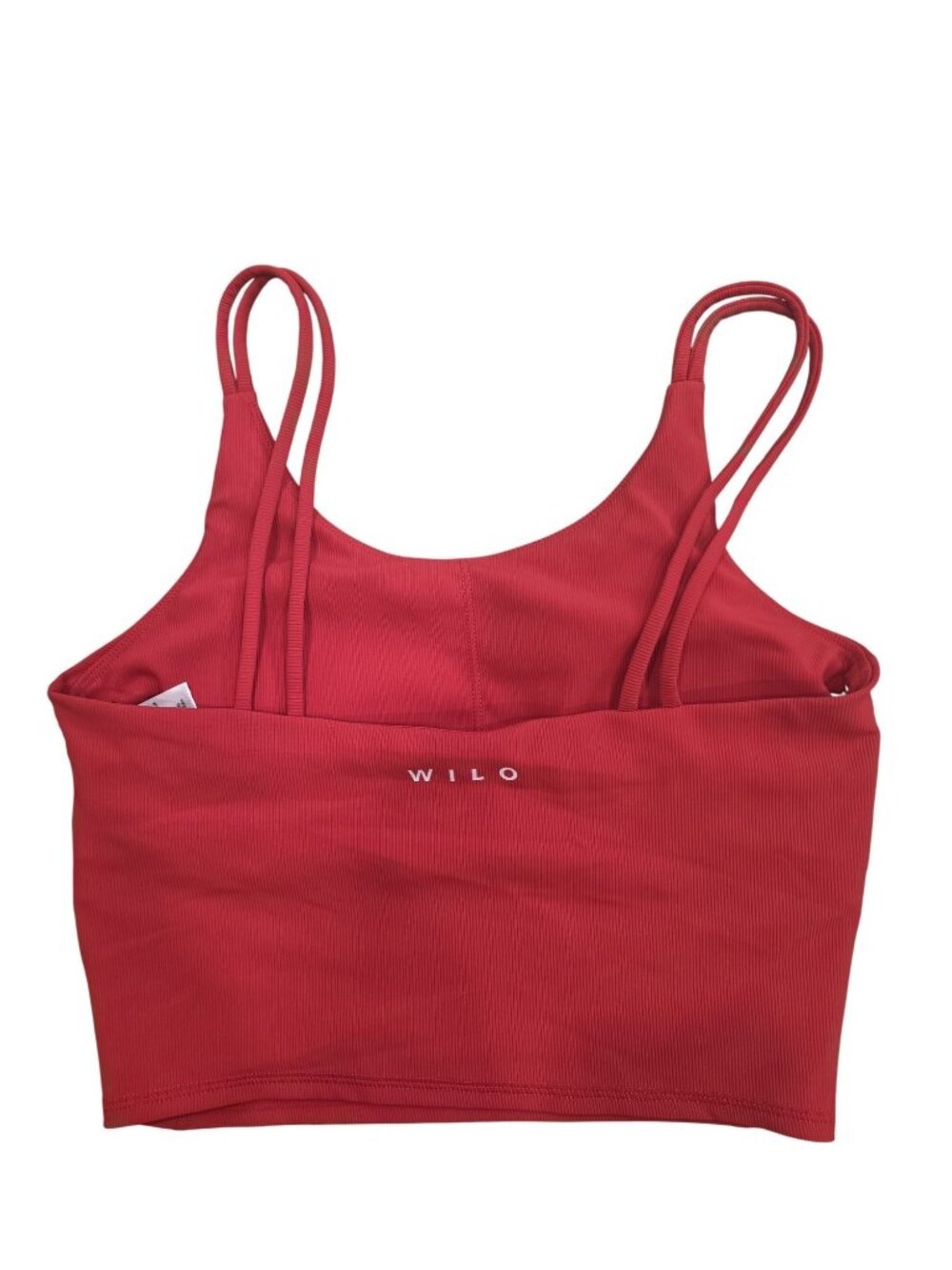 Wilo Anthropologie Red Double Strap Ribbed Crop Tank Top Size L summer sexy